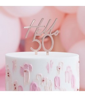 Cake Topper Rose Gold Hello 50