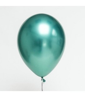 Mini Latexluftballon Chrom-Grün 18cm