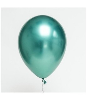 Mini Ballon Latex Chromé Vert 18cm