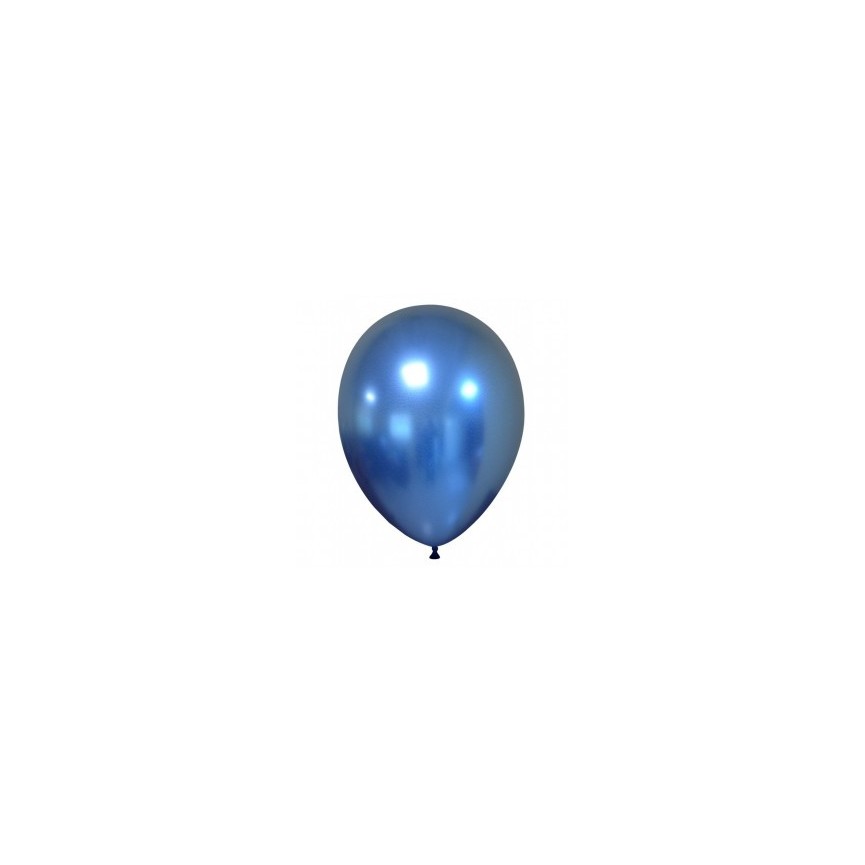 Mini Latexluftballon Chrom-Blau 18cm