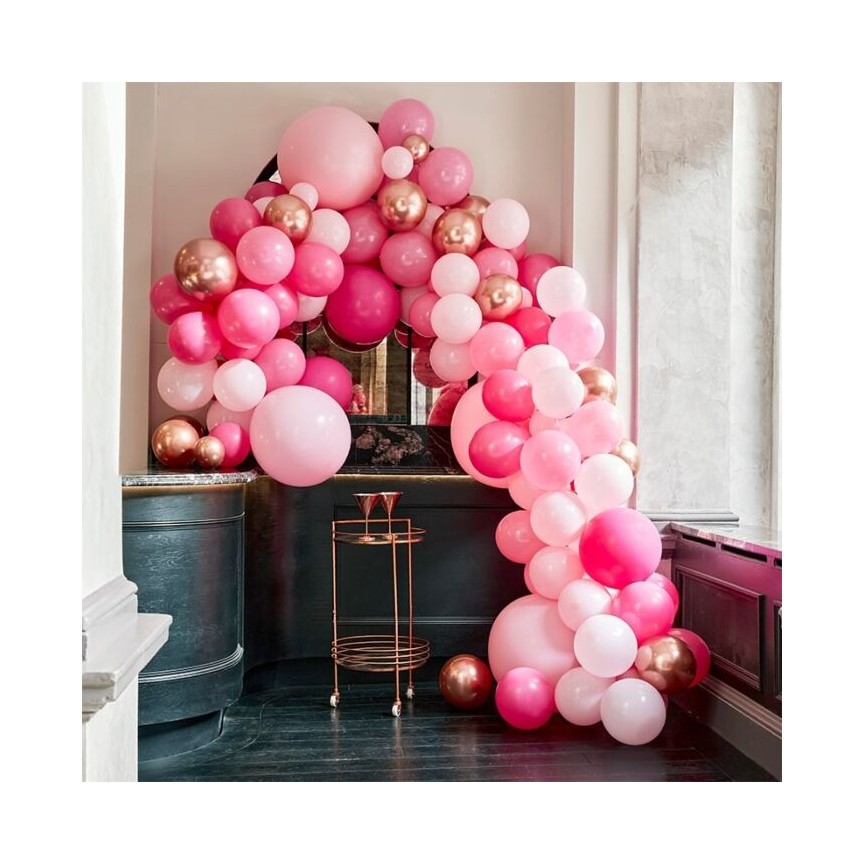 Kit Luxe Guirlande de Ballons Rose & Rose Gold