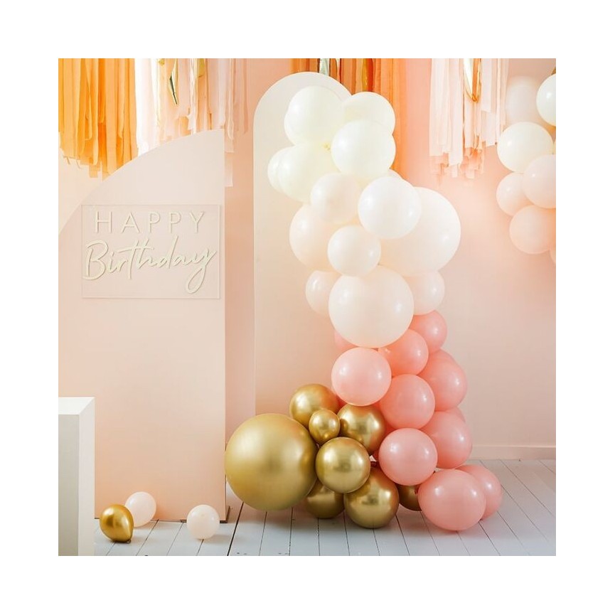 Peach & Gold Balloon Arch Kit