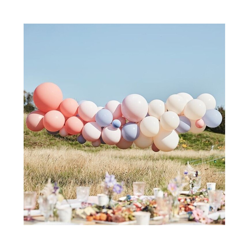 Boho Blush, Nude & Blue Balloon Arch Kit