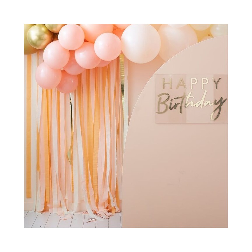 Gold & Peach Streamer Party Backdrop