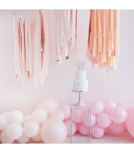 Blush & Rose Gold Luxe Party Streamers Backdrop