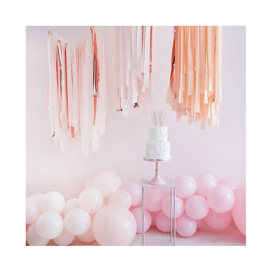 Blush & Rose Gold Luxe Party Streamers Backdrop