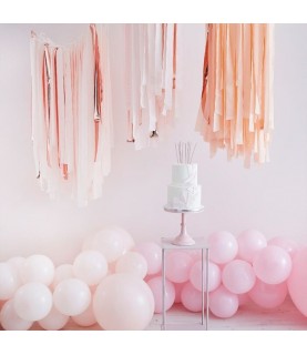 Blush & Rose Gold Luxe Party Streamers Backdrop