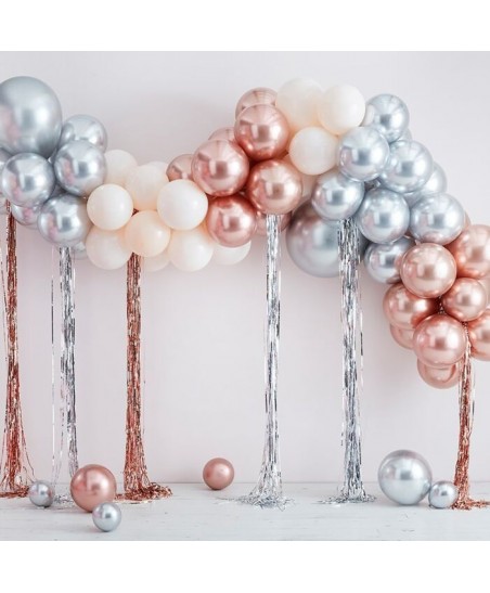 Mixed Metallic Balloons and Streamers Arch Kit