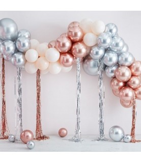 Mixed Metallic Balloons and Streamers Arch Kit