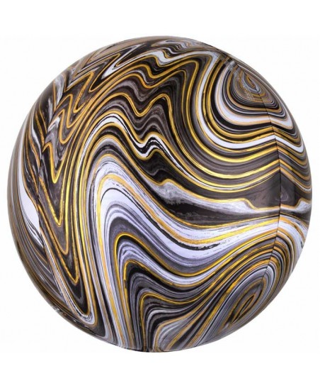 Marble Black Sphere Orbz Foil Balloon