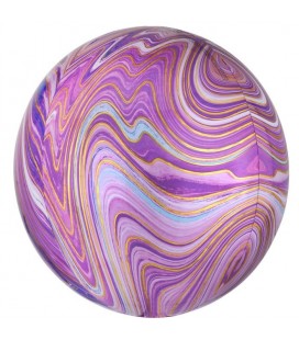 Purple Black Sphere Orbz Foil Balloon