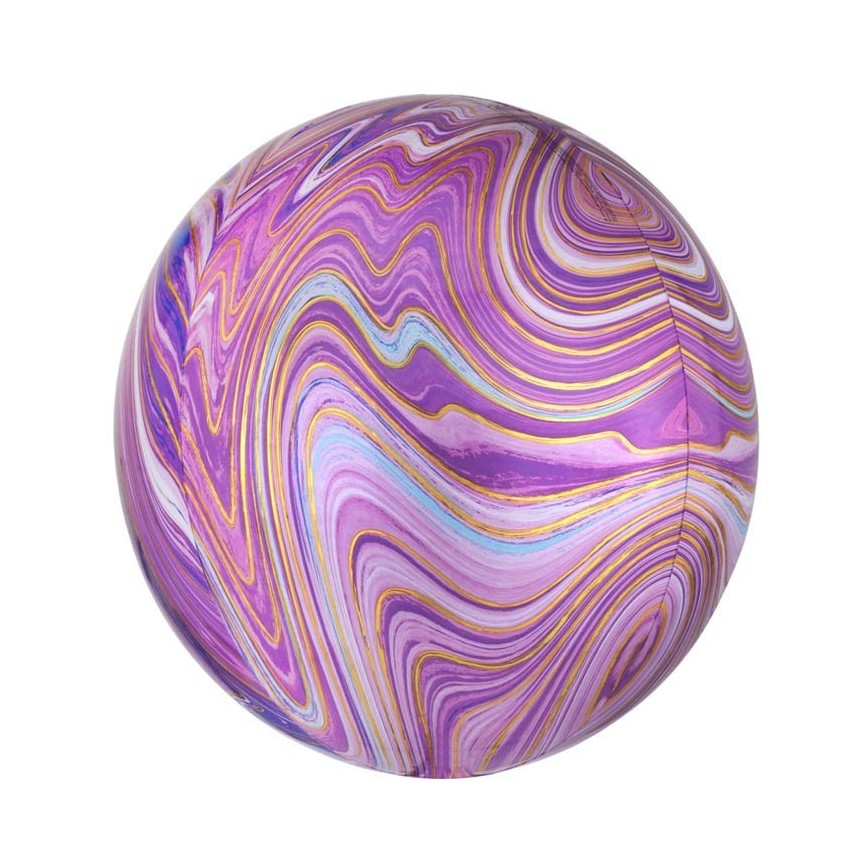 Ballon Mylar Sphérique Orbz Marbré Violet