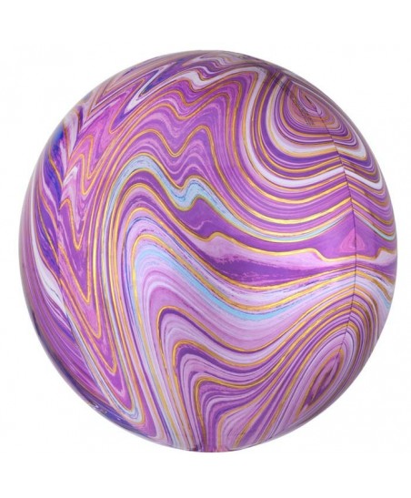 Sphärischer Orbz Folienluftballon Marble Purple