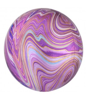 Sphärischer Orbz Folienluftballon Marble Purple