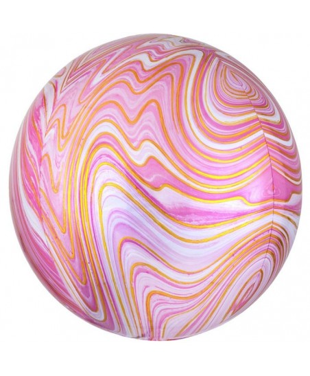 Pink Black Sphere Orbz Foil Balloon
