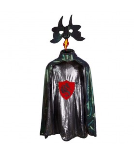 Dragon Knight Green/Silver Reversible Cape 5-6 years