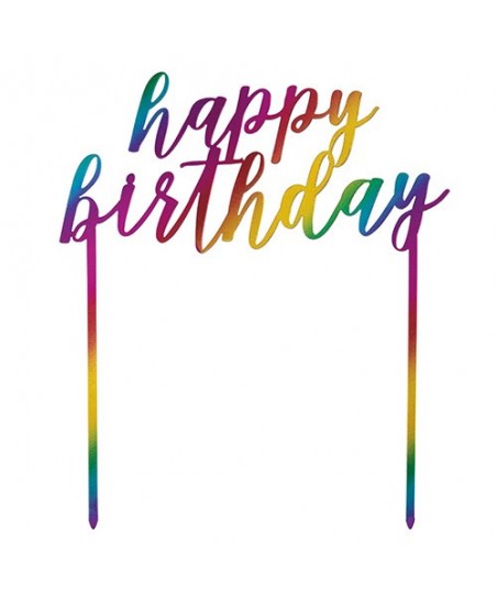 Rainbow Happy Birthday Cake Topper