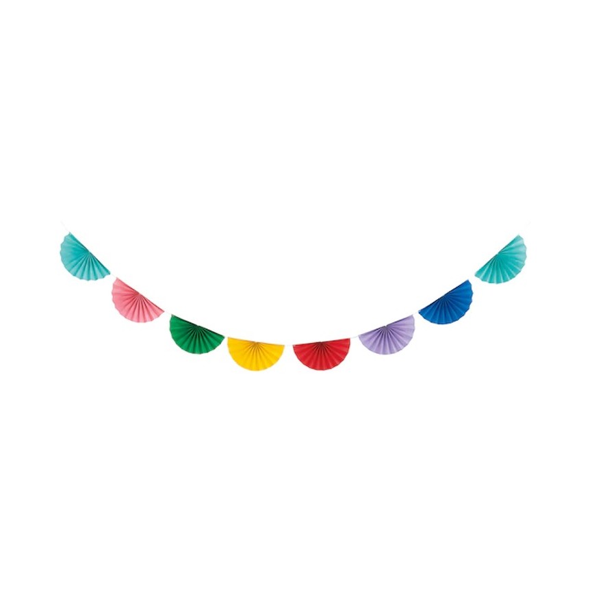 Rainbow Bunting Fan Garland