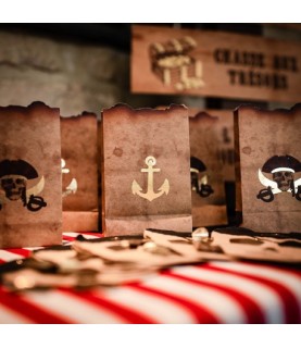 4 Pochettes Cadeaux Kraft Pirate