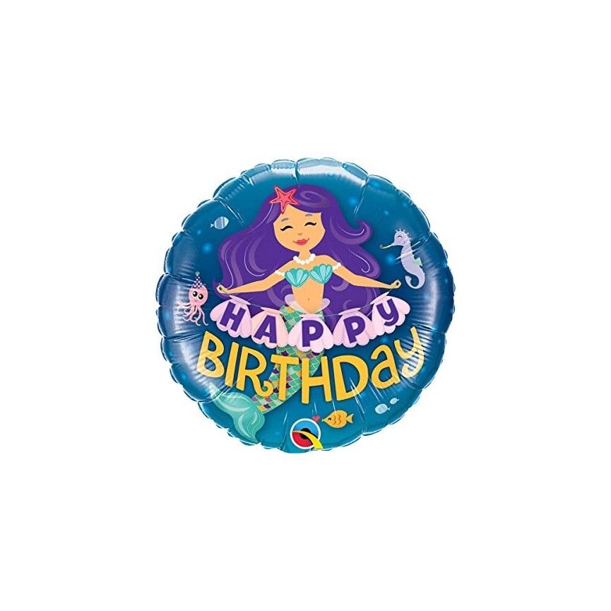 Happy Birthday Mermaid Folienluftballon