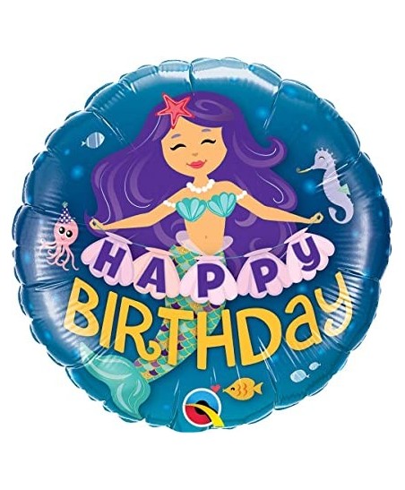 Foil Happy Birthday Mermaid  Balloon