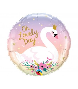 Foil Oh Lovely Day Swan Balloon