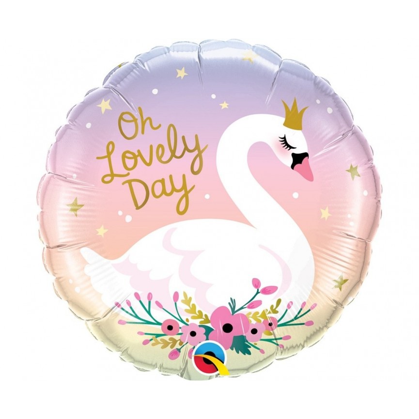 Foil Oh Lovely Day Swan Balloon