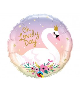Foil Oh Lovely Day Swan Balloon
