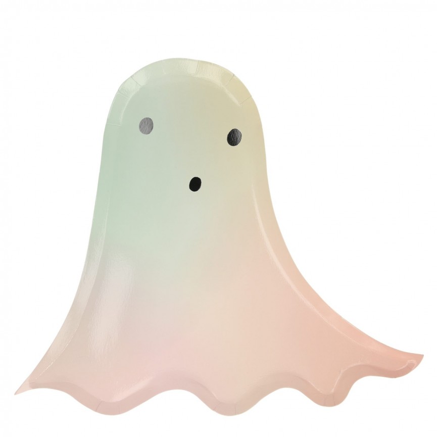 8 Pastel Halloween Ghost Plates