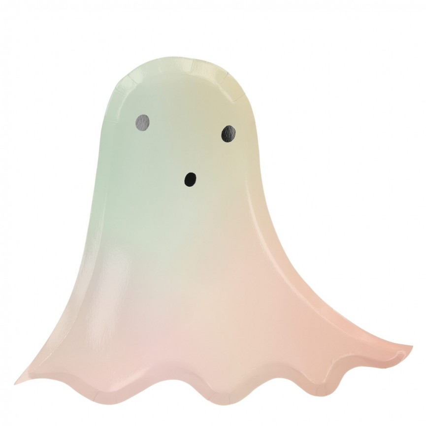 8 Pastell Halloween Geist-Teller