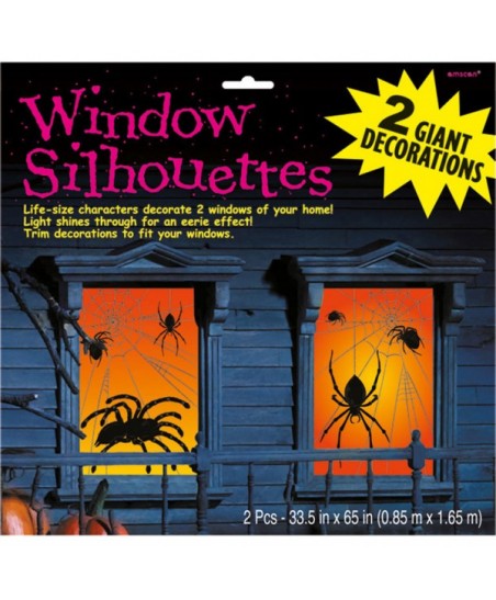 2 Window Decorations Spiders