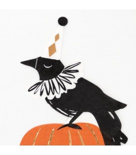 16 Vintage Halloween Crow Napkins