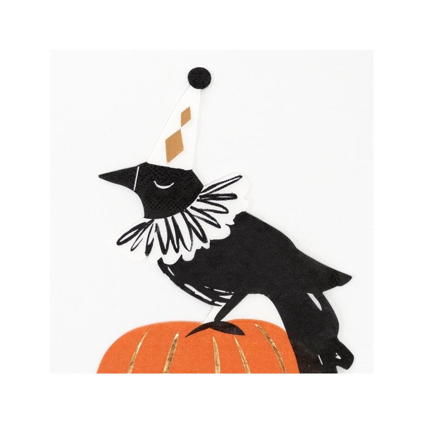 16 Vintage Halloween Crow Napkins