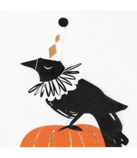 16 Vintage Halloween Crow Napkins