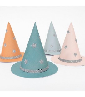 8 Pastel Halloween Mini Witch Hats