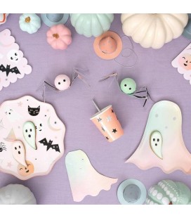 8 Pastel Halloween Ghost Plates