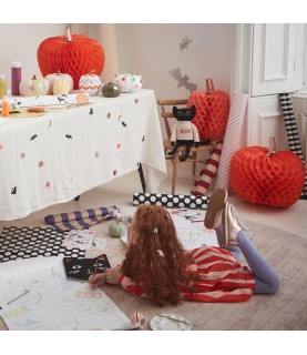 Citrouille Déco Halloween Pliable Legami - Papier Nid D'abeille Pailleté, Diamètre 28 Cm, Fermeture Magnétique