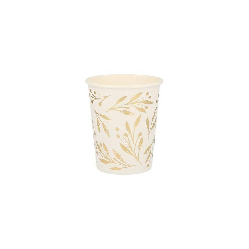 8 Gold Leaf Cups