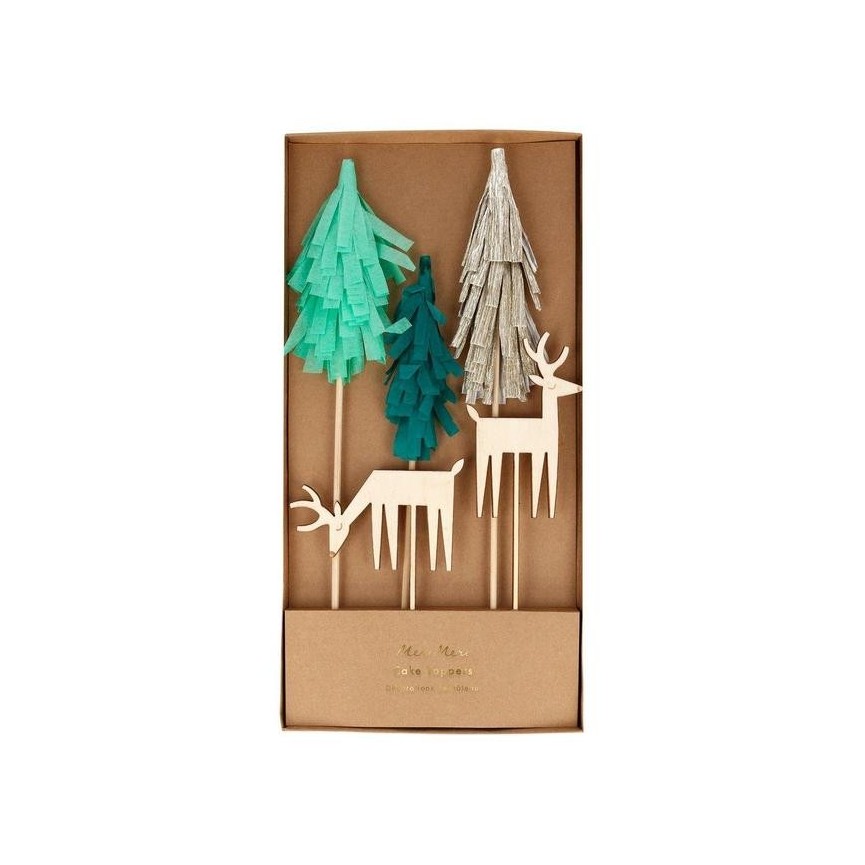 Cake Toppers Tortenaufsätze Wald & Rentiere