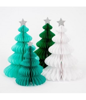 Set of 10 Green Forest Honeycomb Decorations