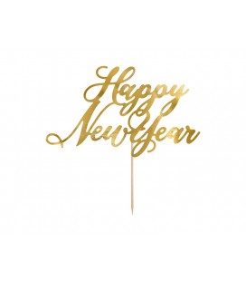 Golden Happy New Year Cake Topper