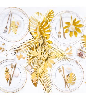21 Gold Paper Tropical Leaves