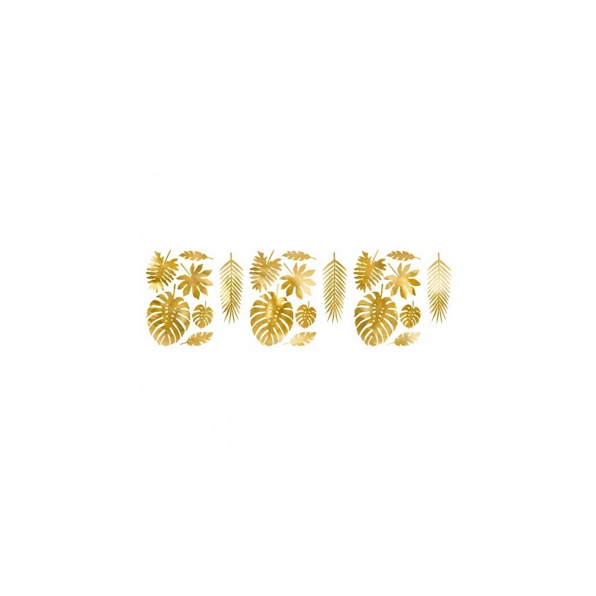 21 Gold Paper Tropical Leaves