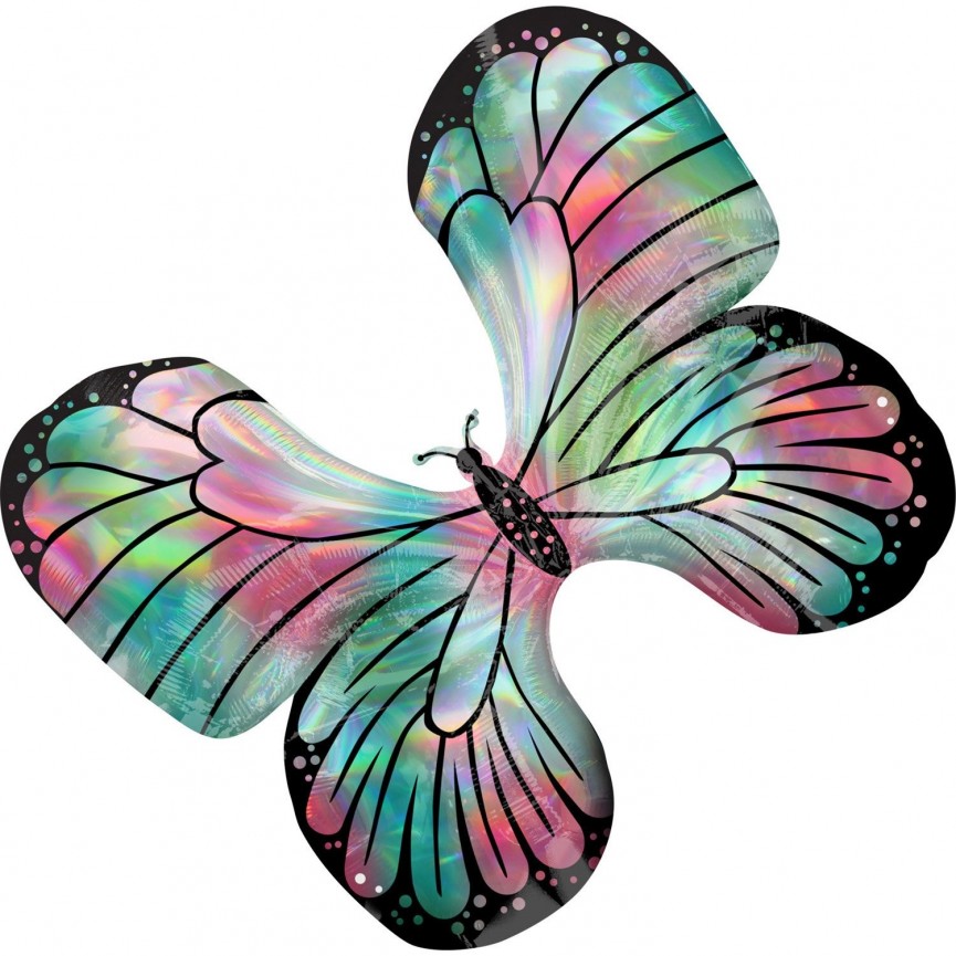 Holographic Butterfly Mylar Balloon