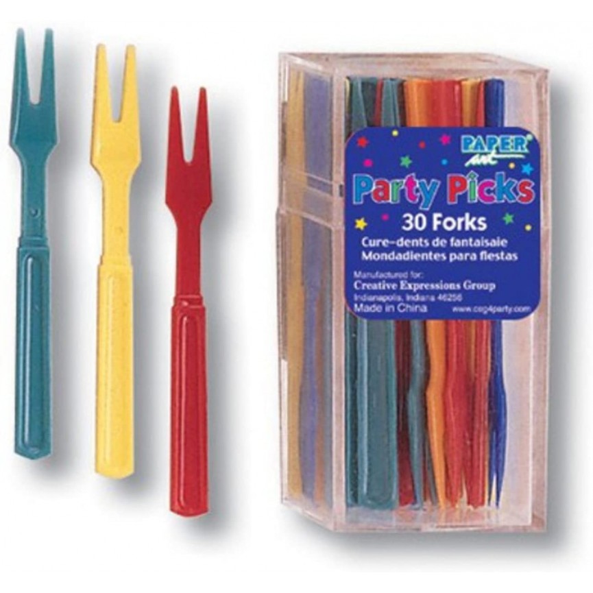 30 Color Cocktail Forks