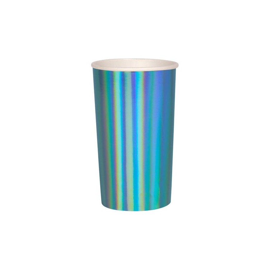 8 Blau Holographische Highball Cups