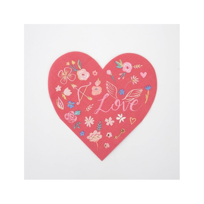 Valentine Heart Die Cut Napkins