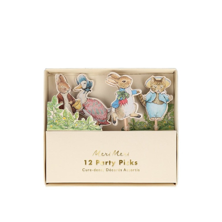 Lot de 12 Piques Pierre Lapin & ses amis