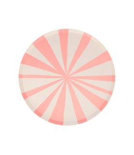 8 Pink Stripe Side Plates Meri Meri