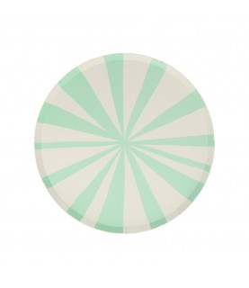 8 Mint Green Stripe Side Plates Meri Meri